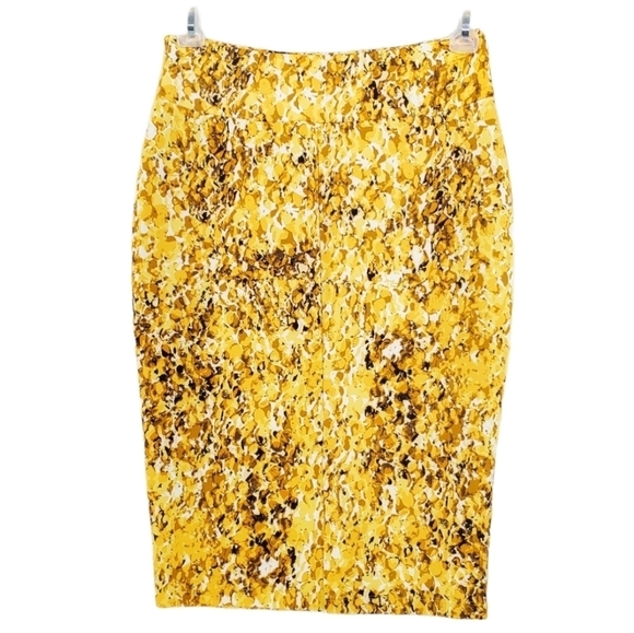 Carmen Marc Valvo Skirt M Floral Boho Chic Colorful Pencil Stretch Midi Cover - Picture 1 of 9